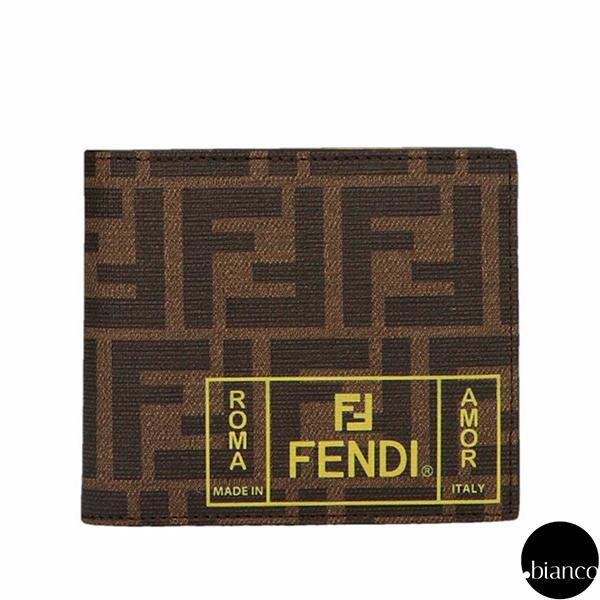 関税込FENDI FFロゴ モノグラム WALLET 二つ折財布 プレゼントに 7M0169A7SB